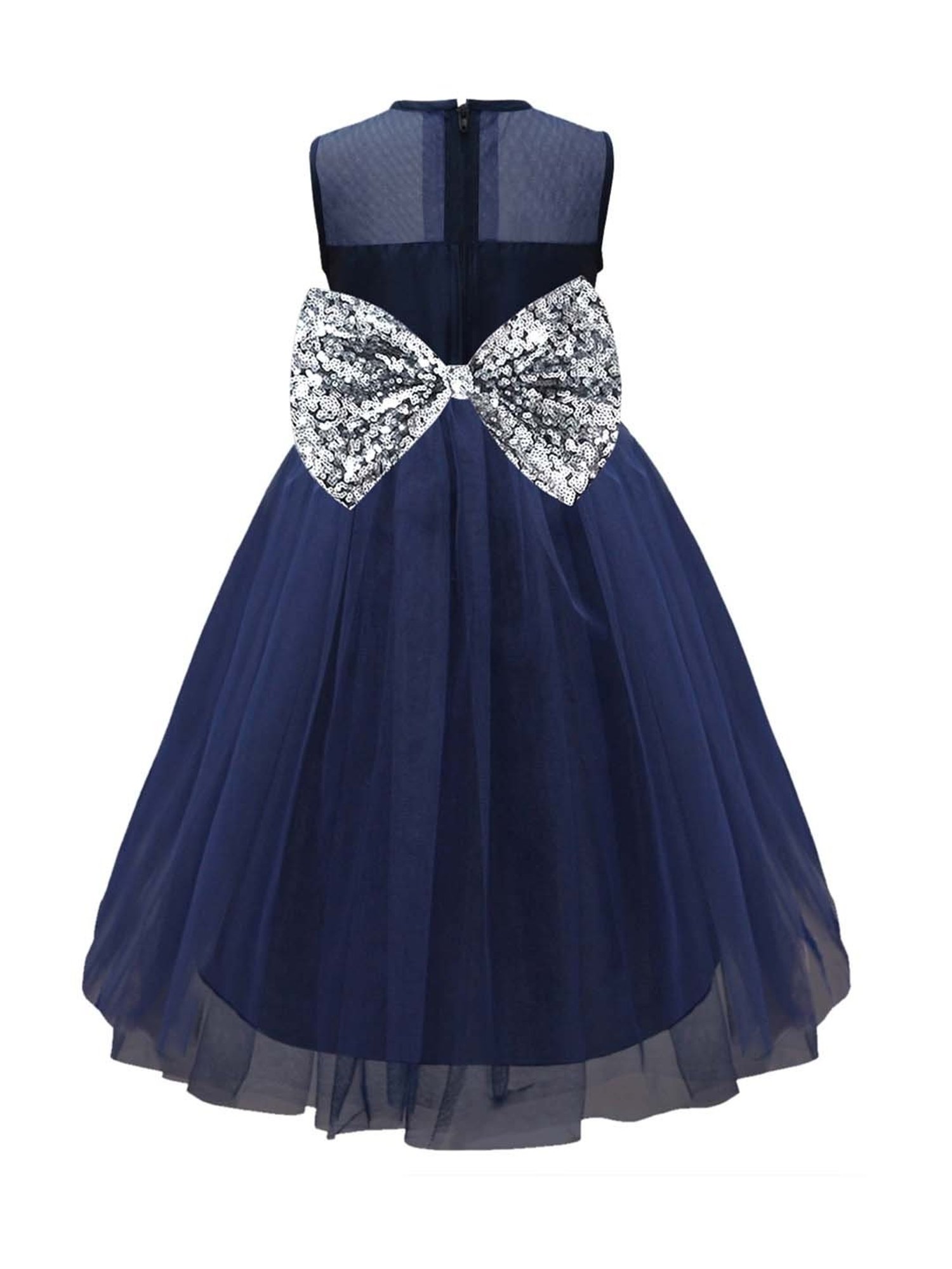 A.T.U.N. Kids Navy & Silver Embellished Gown
