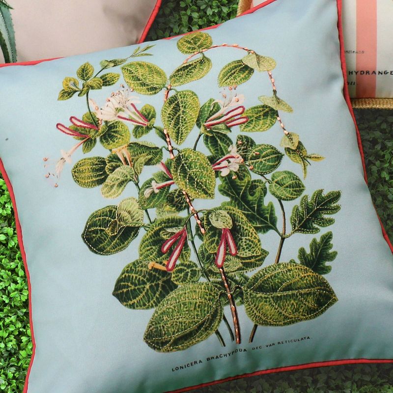 20" x 20" Leafy Floral Square Patio Throw Pillow - New York Botanical Garden