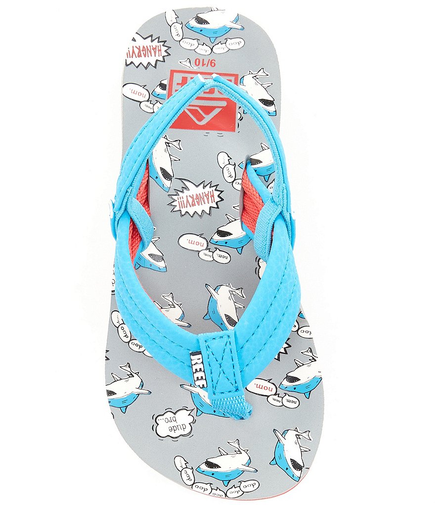 Reef Boys' Little Ahi Nom Nom Flip Flops (Toddler)