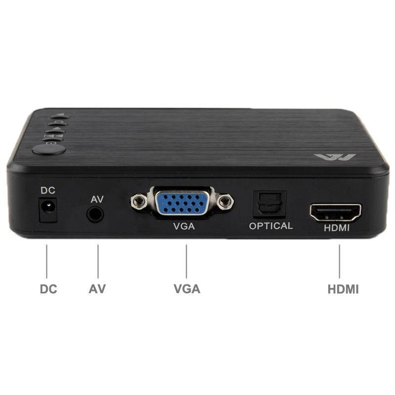 Mini Full HD 1080P Media Player, Support HDD / SD Card / USB Flash Disk / HDMI / VGA Output (MP023)