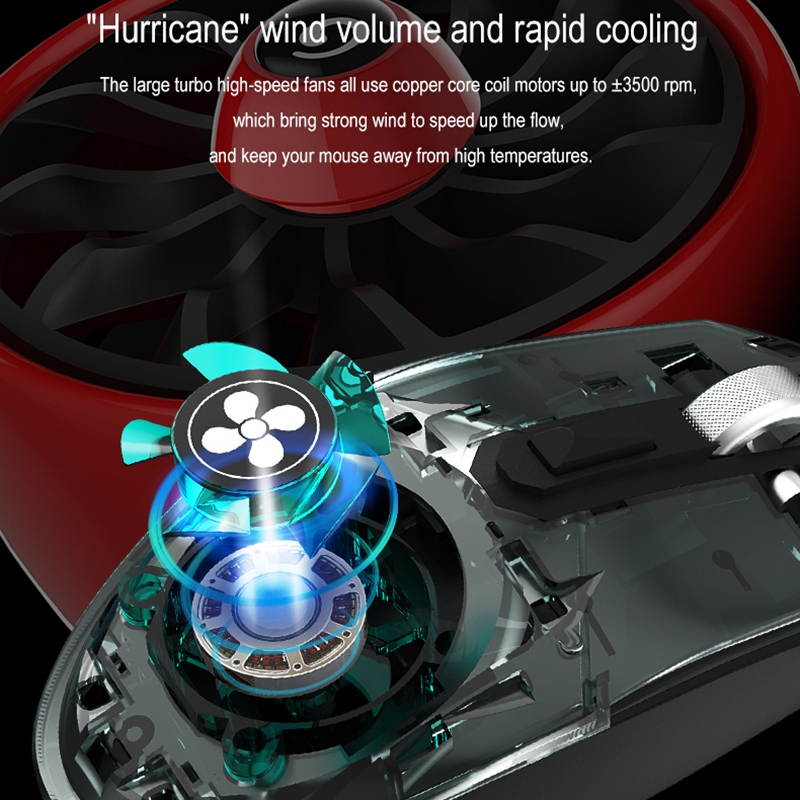 USB Wired Game Mouse Adjustable DPI Computer RGB Luminous Mice Macro Program Cable TV Bidding Mouse Fan Cooling For Laptop PC