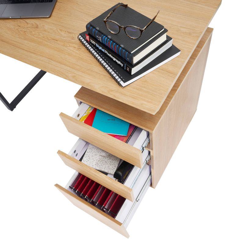 Computer Desk with Storage and File Cabinet Wood - Techni Mobili