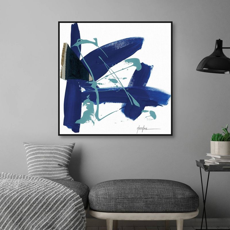 35" x 35" Baby Blues by Dan Houston Framed Canvas Art Print - Masterpiece Art Gallery