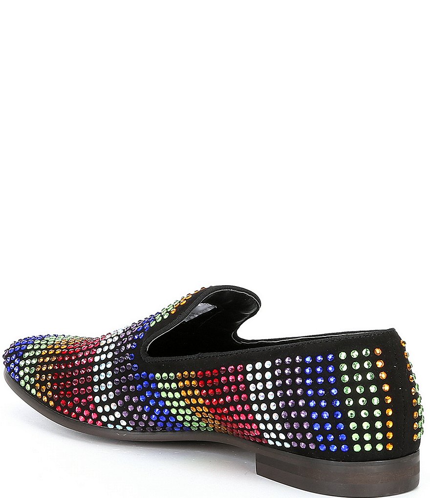 Steve Madden Men's Charmer Crystal Embellishment Rainbow Slip-On Loafers