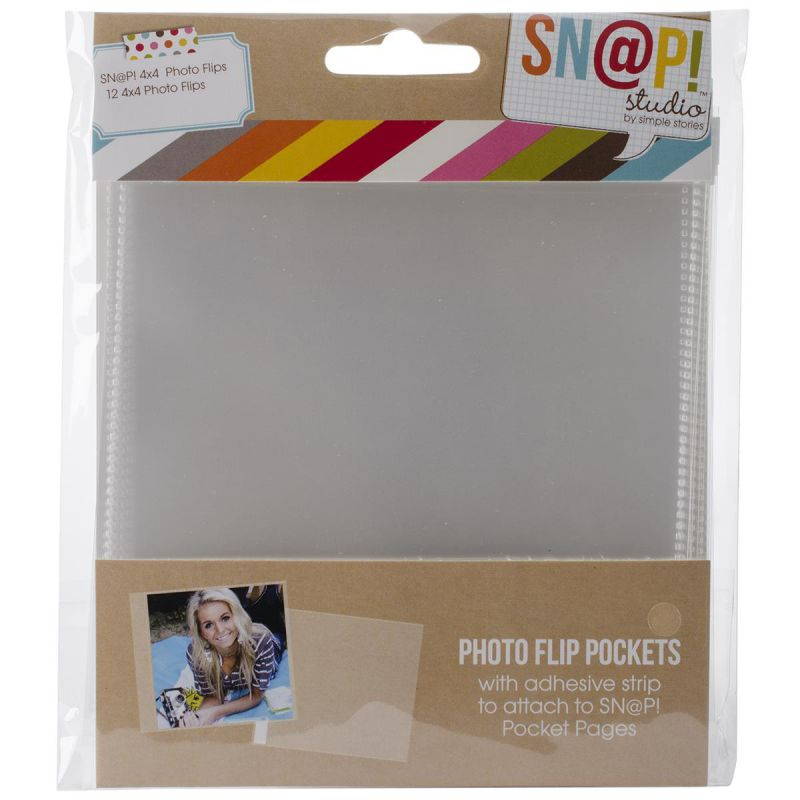 Simple Stories SNAP4066 Sn@p Photo Flips For 6 in. x 8 in. Binders 12-Pkg-4 in. x 4 in.