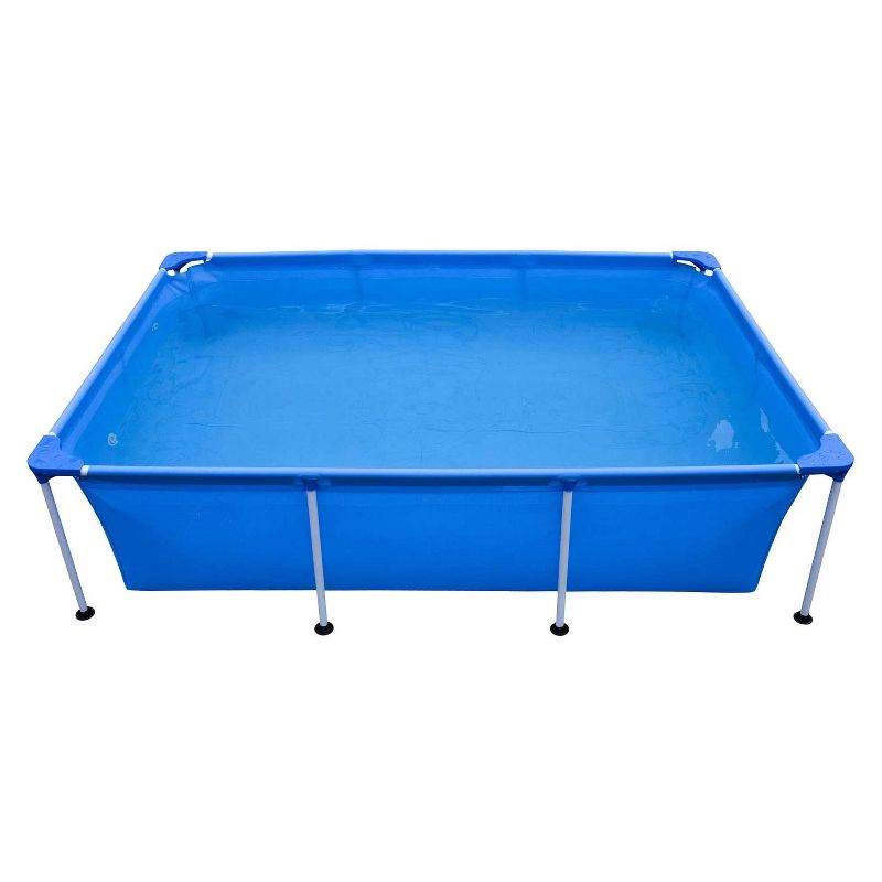 Summer Waves Small Plastic Frame 4ft x 4ft x 12in Kids Toddler Baby Kiddie Swimming Pool, Blue