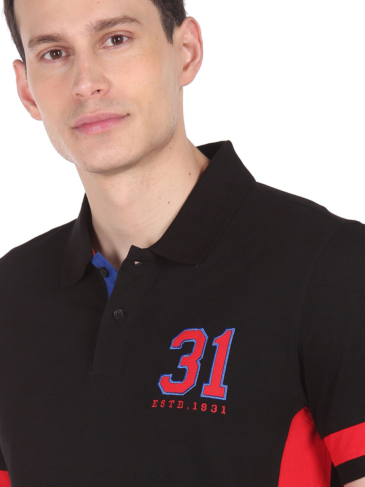 AD by Arvind Black Polo T-Shirt