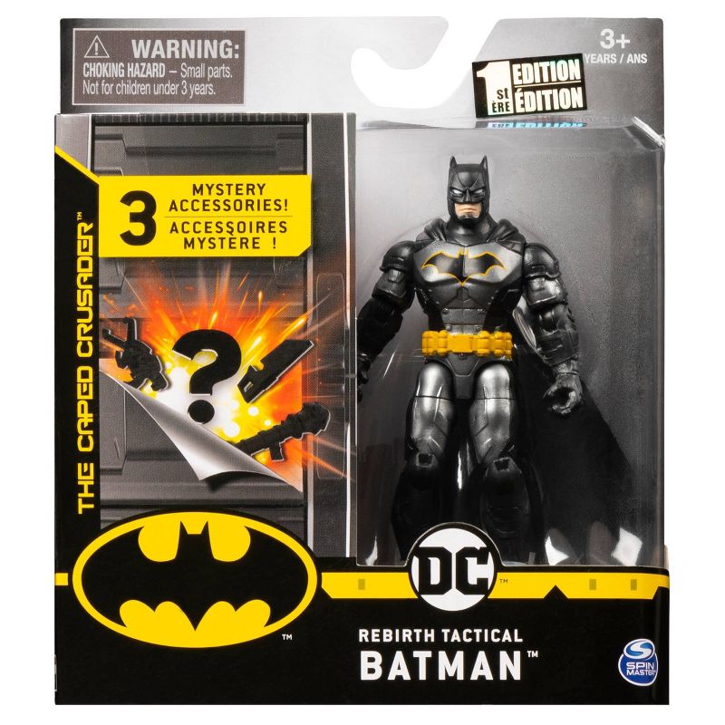 Batman Rebirth Tactical Batman 4" Action Figure with 3 Mystery Accessories, Mission 1
