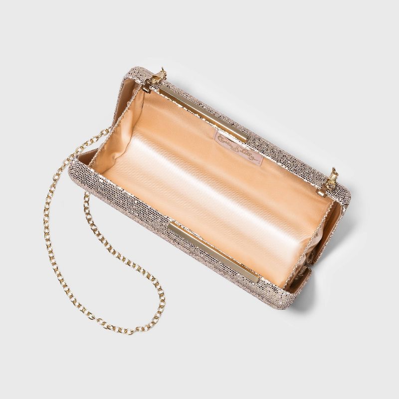 Estee & Lilly Shimmer Kiss Lock Clasp Mini Clutch - Gold