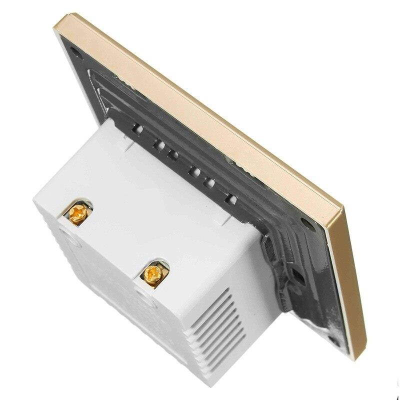 Special 3 Port USB Smart Power Charger Socket Gold Color Home Useful Alloy Shell Sockets 220V To 5V For Cell Phone PC