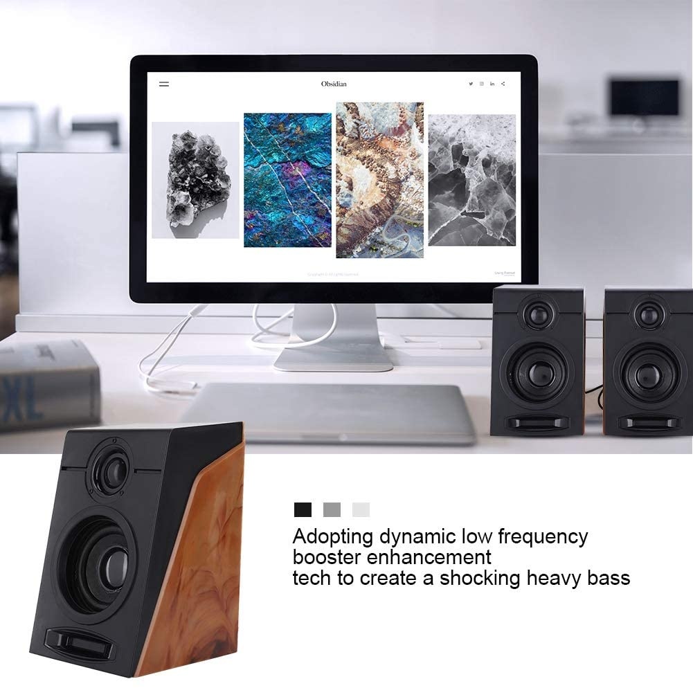 Jimdary 3W Lossless HiFi 5V/1A PC Subwoofer, 100HZ-20KHZ Computer Speakers, for TV Tablet PC for Computer Phone