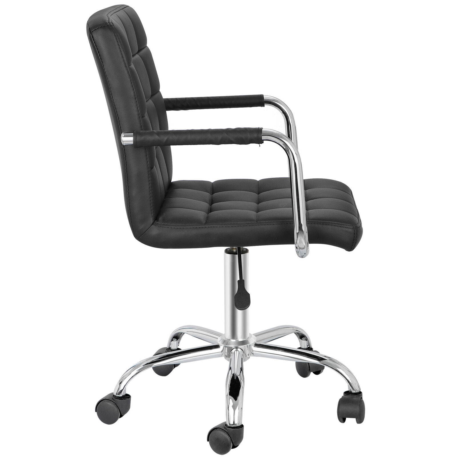 Modern Midback Armrests Office Chair Desk Office Chair with Wheels Swivel Chair Adjustable Height