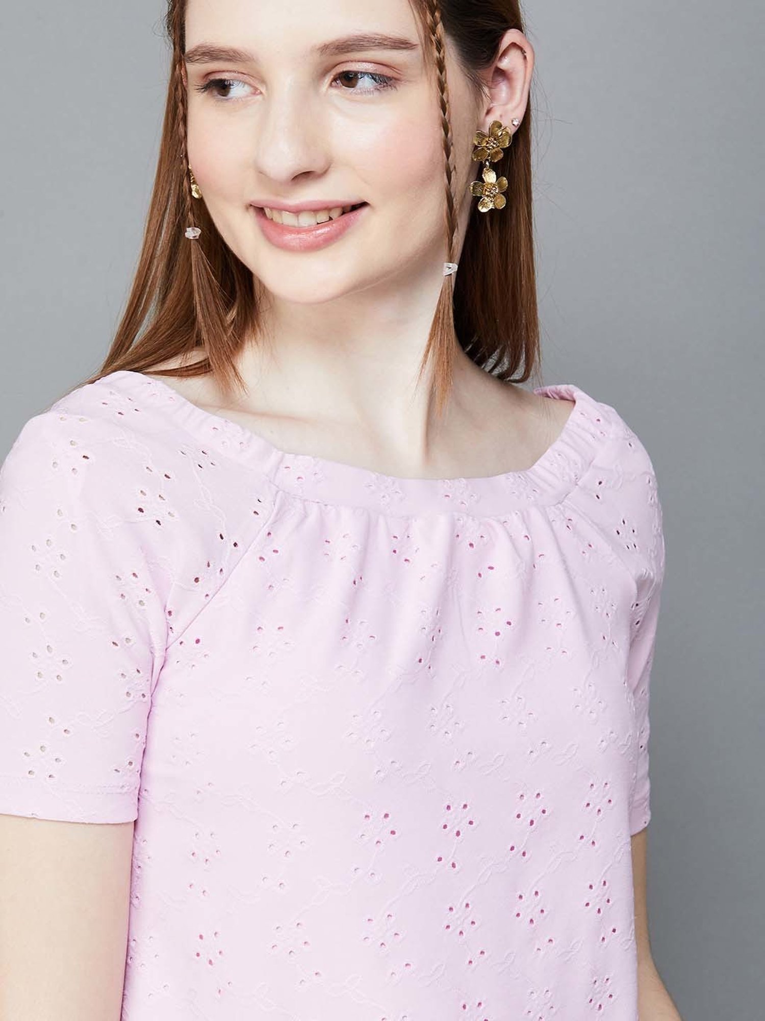 Fame Forever by Lifestyle Pink Self Pattern Top