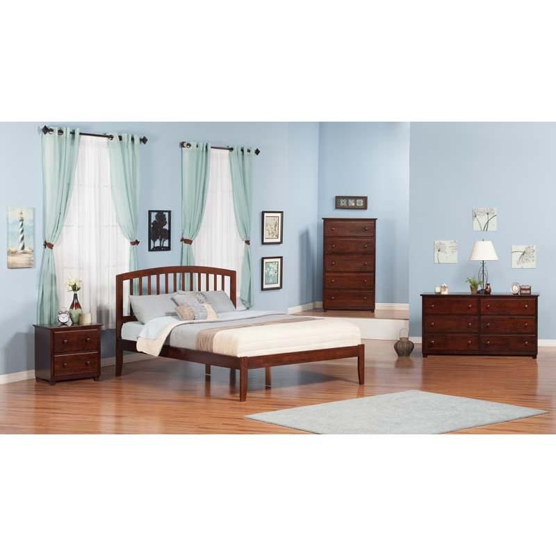 Richmond King Open Foot Antique Walnut - Atlantic Furniture