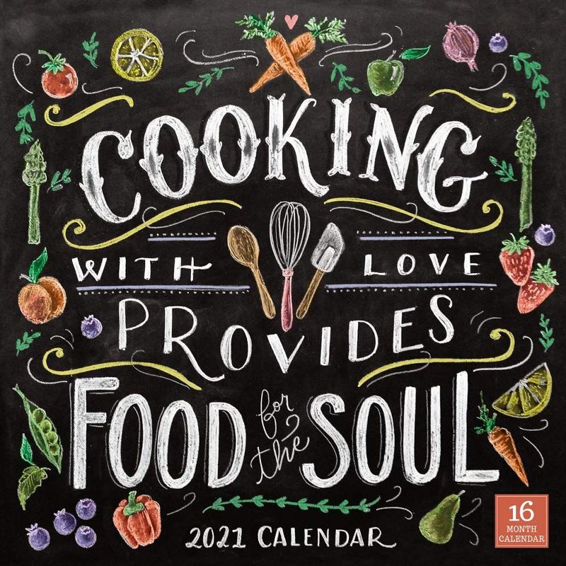 Sellers Publishing 2021 Cooking with Love Provides Food for the Soul 16-Month Wall Calendar Lily & Val
