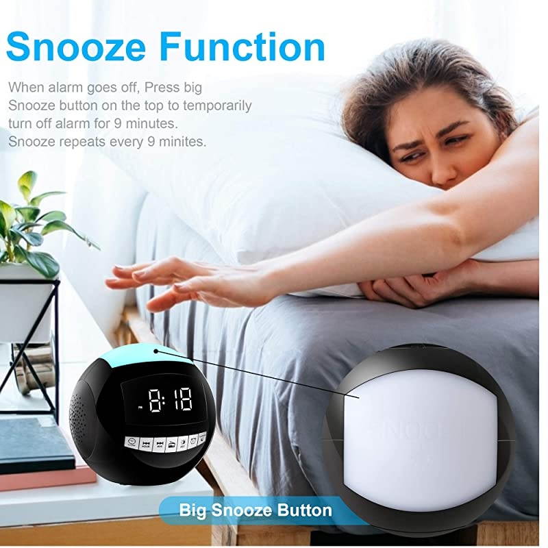 Digital Alarm Clock FM Radio7 Colors LED Night LightDual USB Chargers1224HDSTWhite Digits with Dimmer SnoozePlug in Battery OperatedDesign for Adults Kids Heavy Sleeper Elderly Bedroom