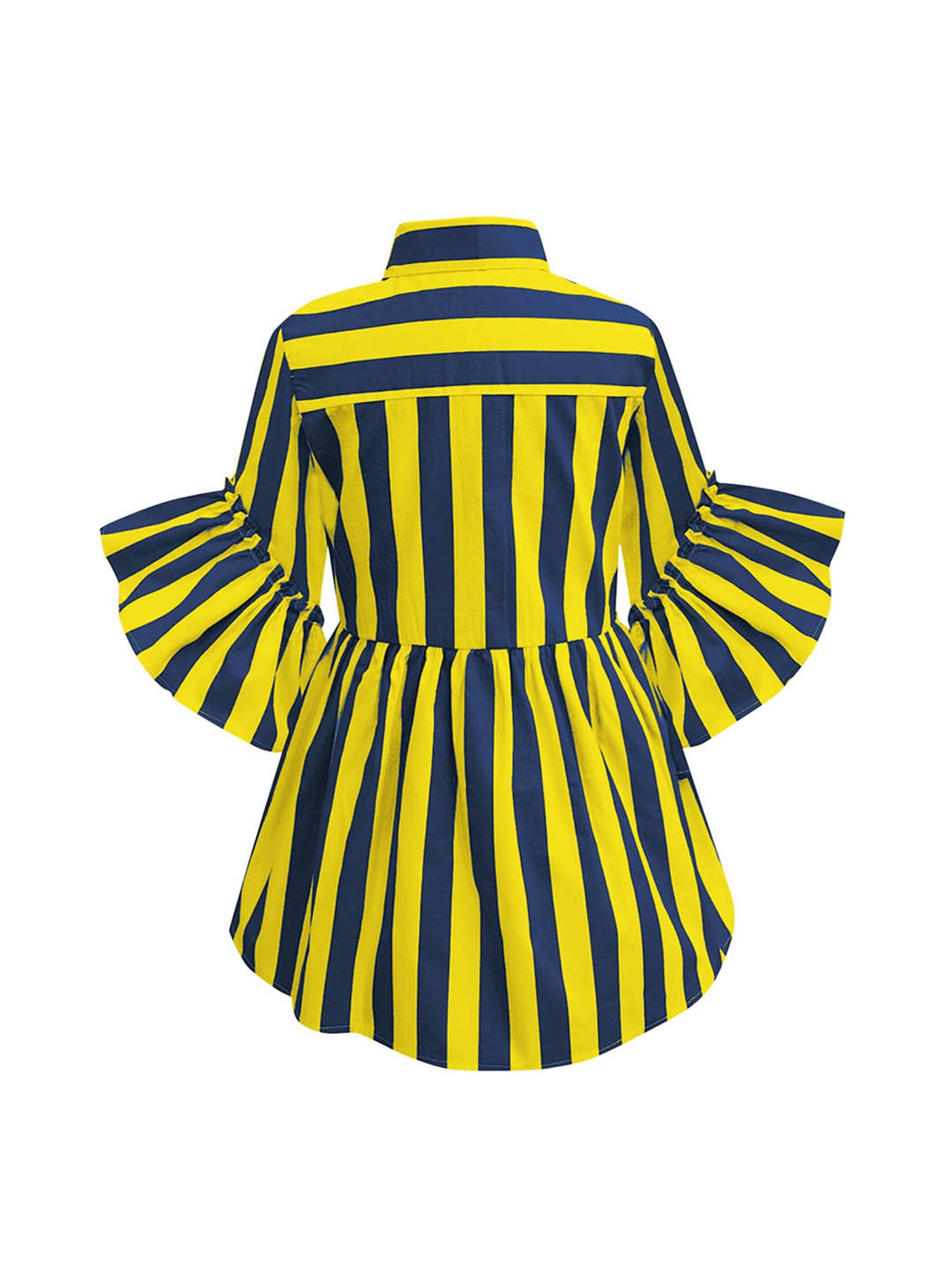 A.T.U.N. Mustard & Navy Striped Shirt Dress
