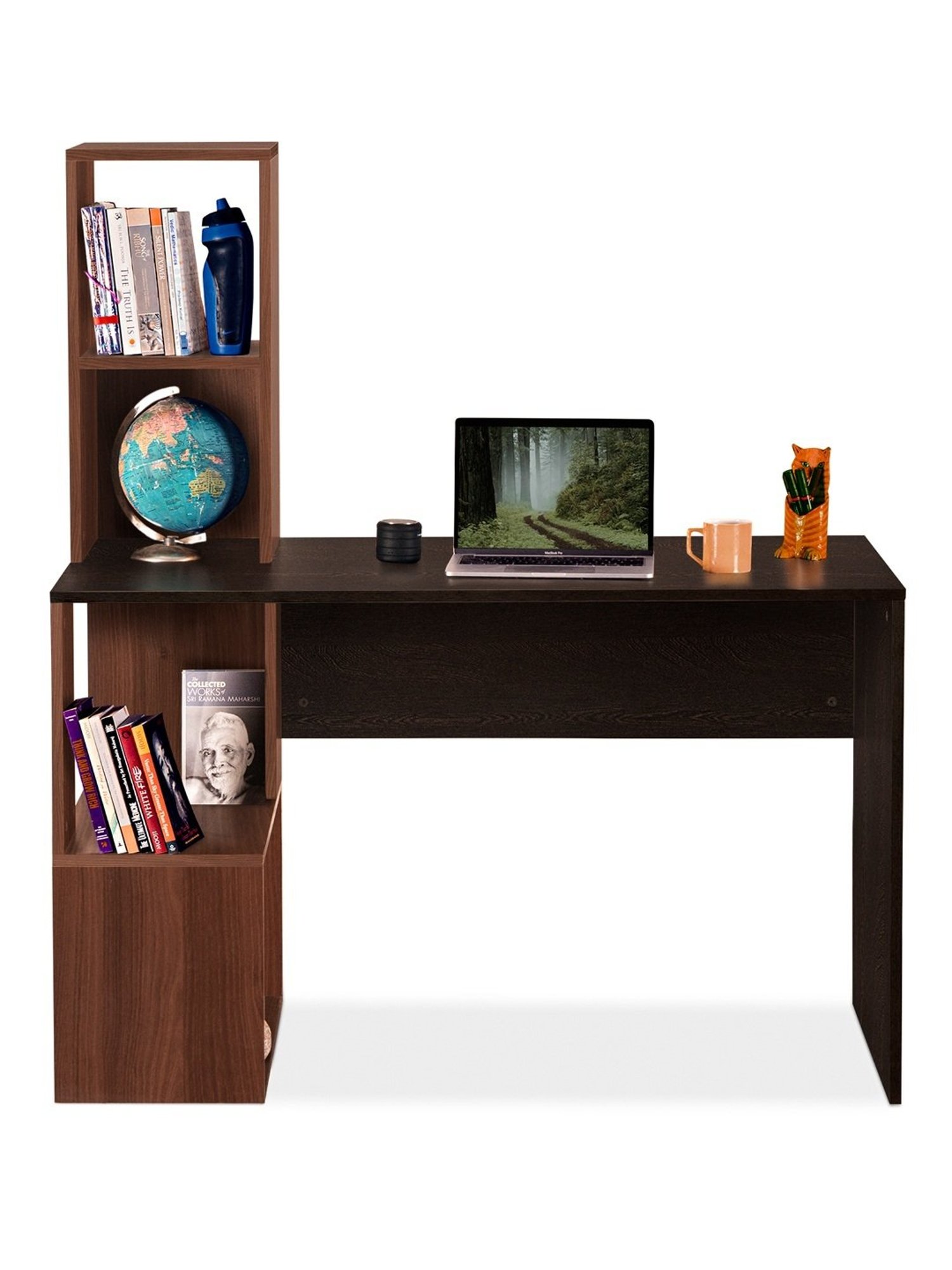 Delite Kom Groot Flowery Wenge Brown Engineered Wood Free Standing Study Table