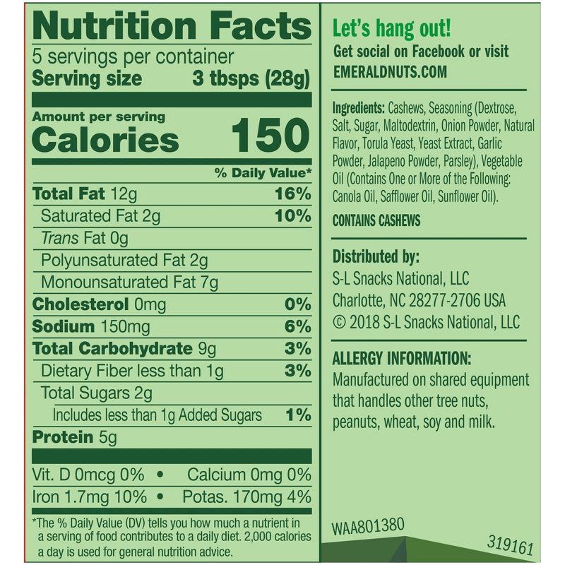 Emerald Jalapeno Cashews - 5oz