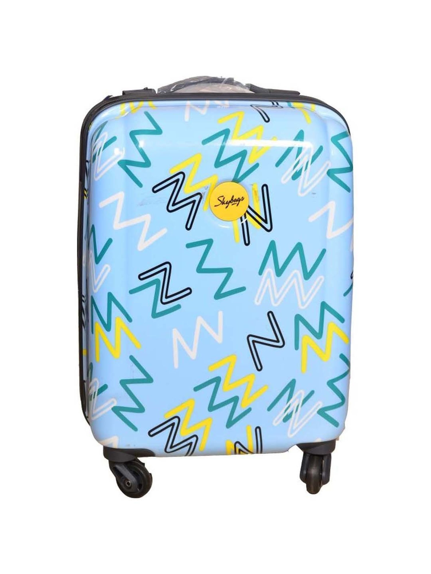 Skybags Ares Blue Printed Hard Small Trolley Bag - 35 cm
