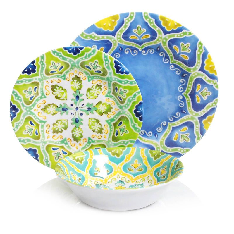 Gibson Home 12pc Melamine Seaberry Dinnerware Set