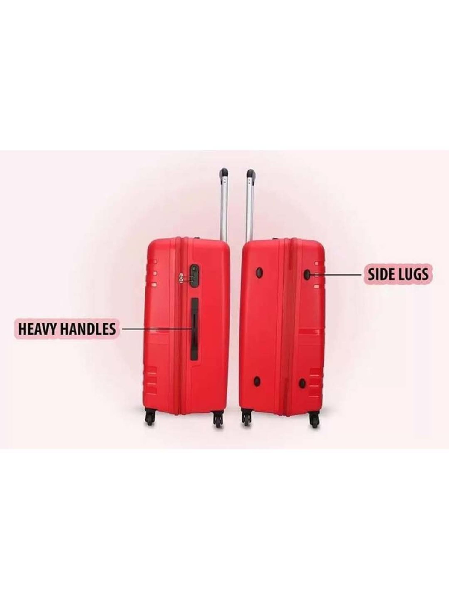 Aristocrat Jet Fiery Red Striped Trolley Bag Pack of 3 - 53cms, 63cms & 73cms