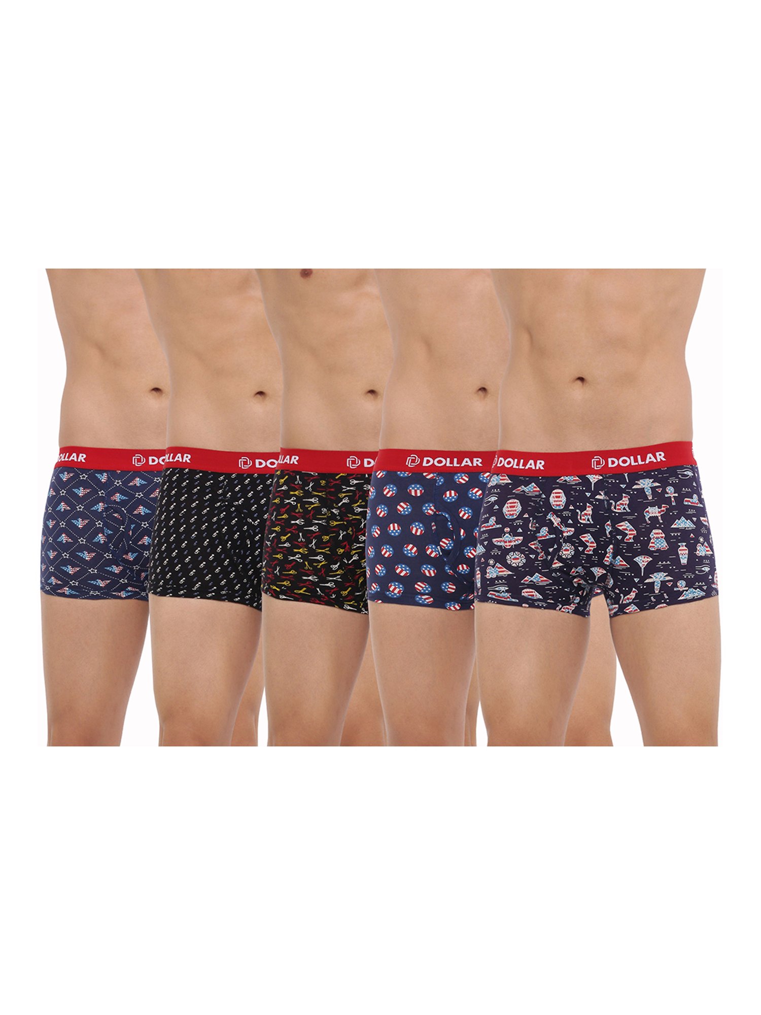 Dollar Bigboss Assorted Printed Trunks - Pack of 5