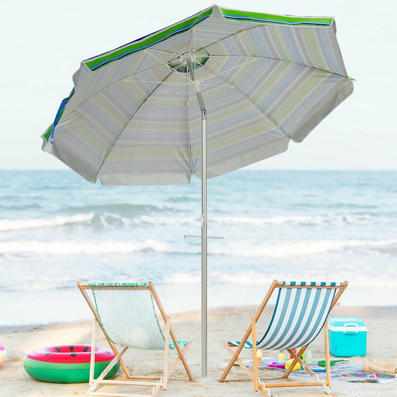 9' x 5' Rectangular Double Top Patio Outdoor Market Umbrella Emerald Green - Crestlive Products