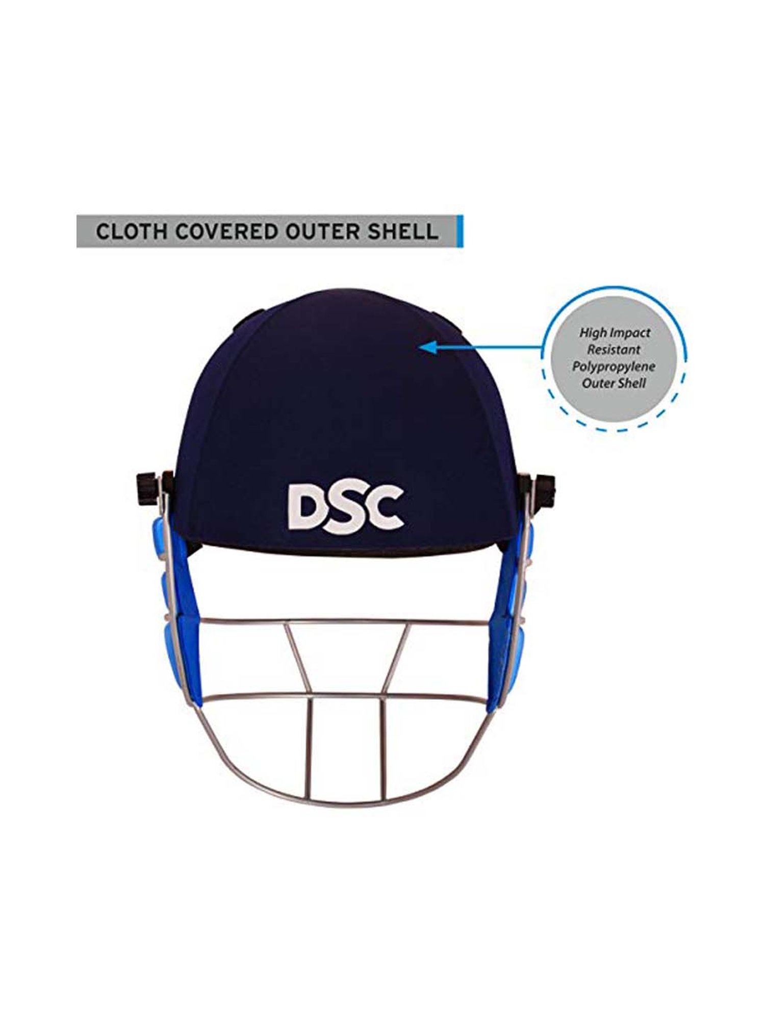 DSC Navy Defender Light Weight Cricket Helmet for Men & Boys (XL)