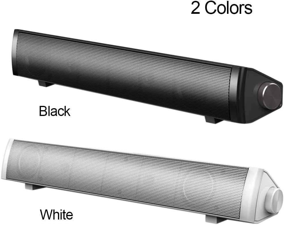 Docooler Speaker Bar Computer Speakers Wired Computer Sound Bar Stereo USB Powered Mini Long Soundbar Speaker w/HiFi Sound Rich Bass for TV PC Laptop
