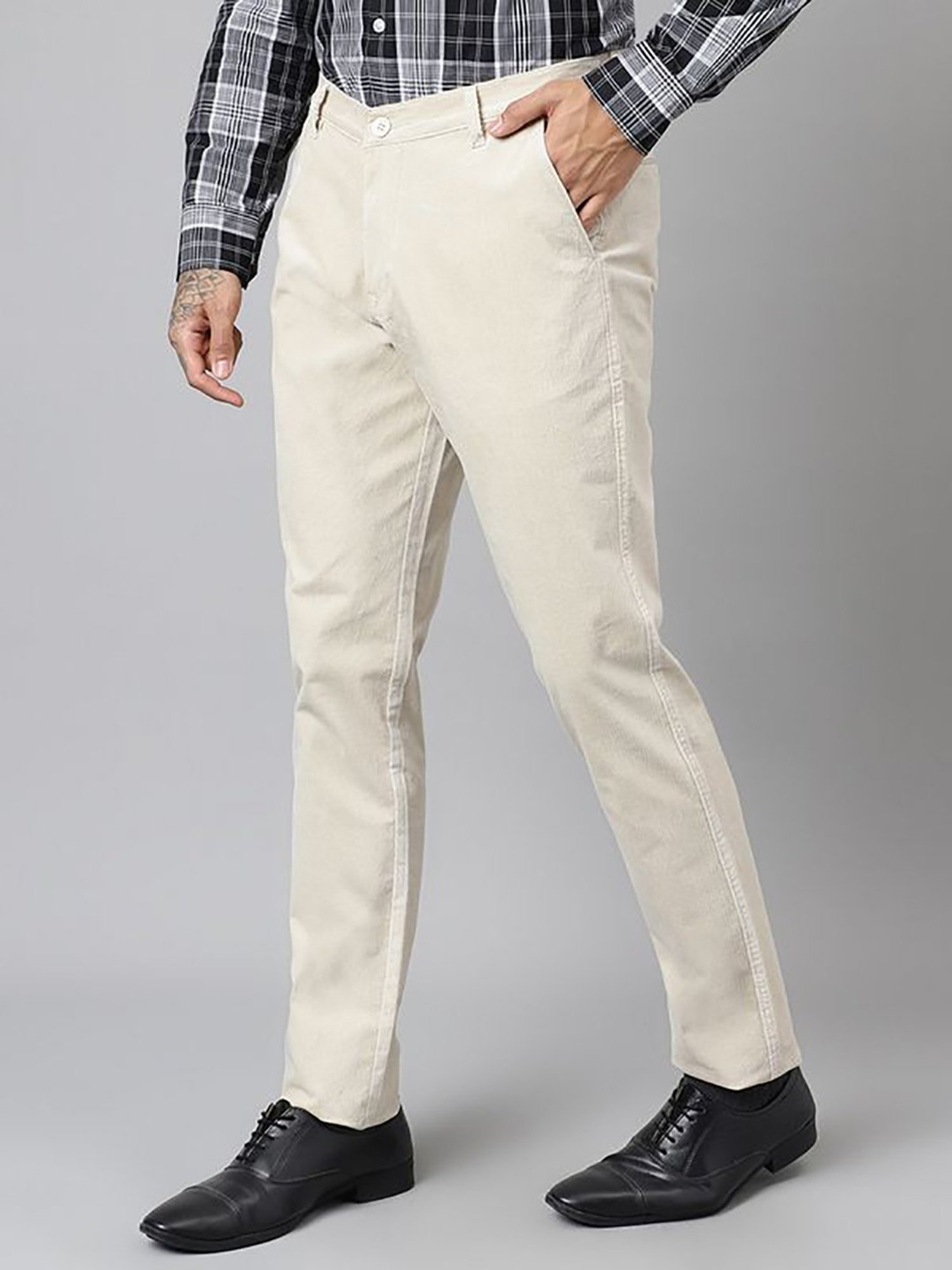 Arrow Navy Regular Fit Trousers