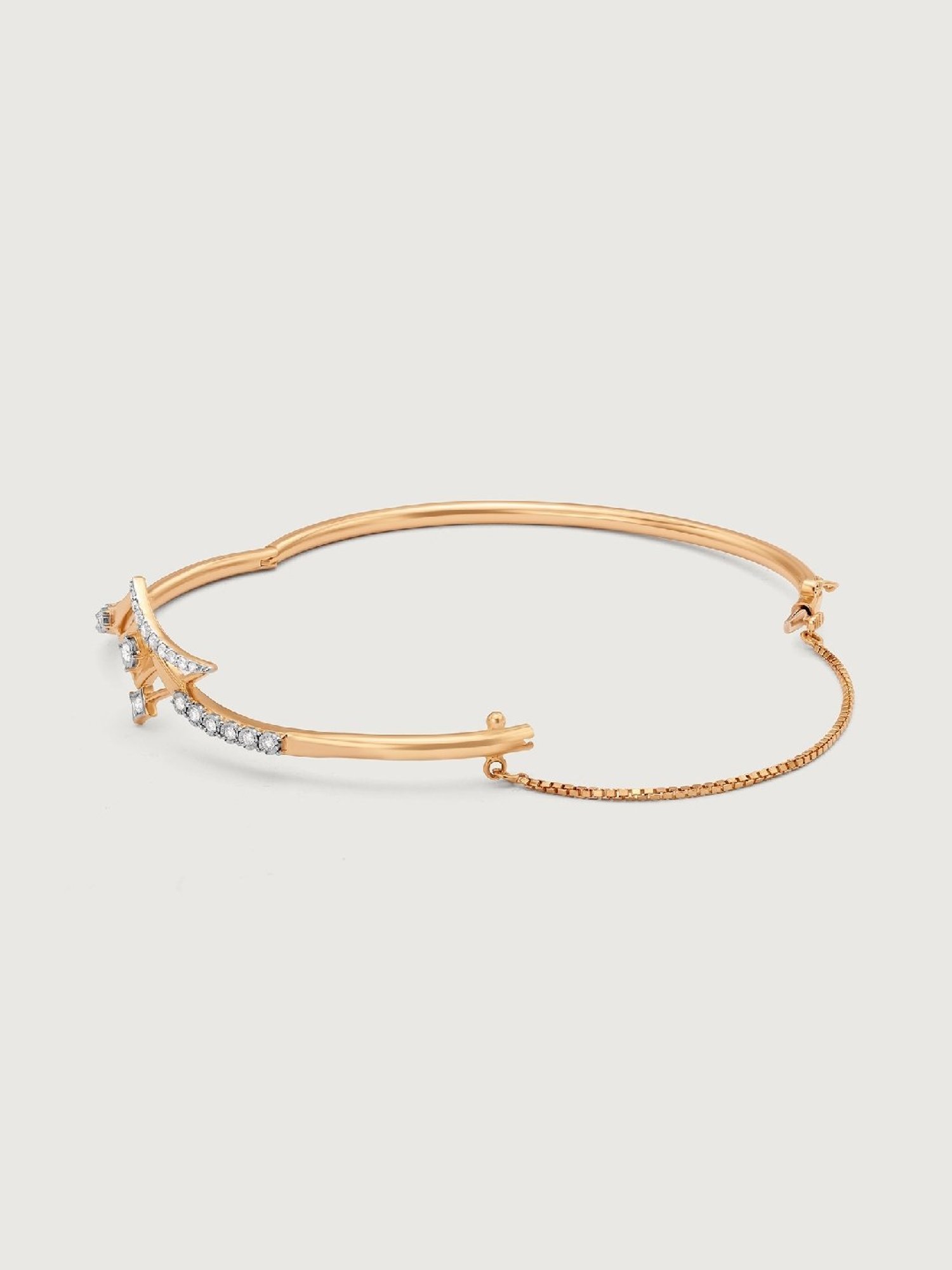 Mia by Tanishq Cosmic Comet Cuff 14k Gold & Diamond Bangle