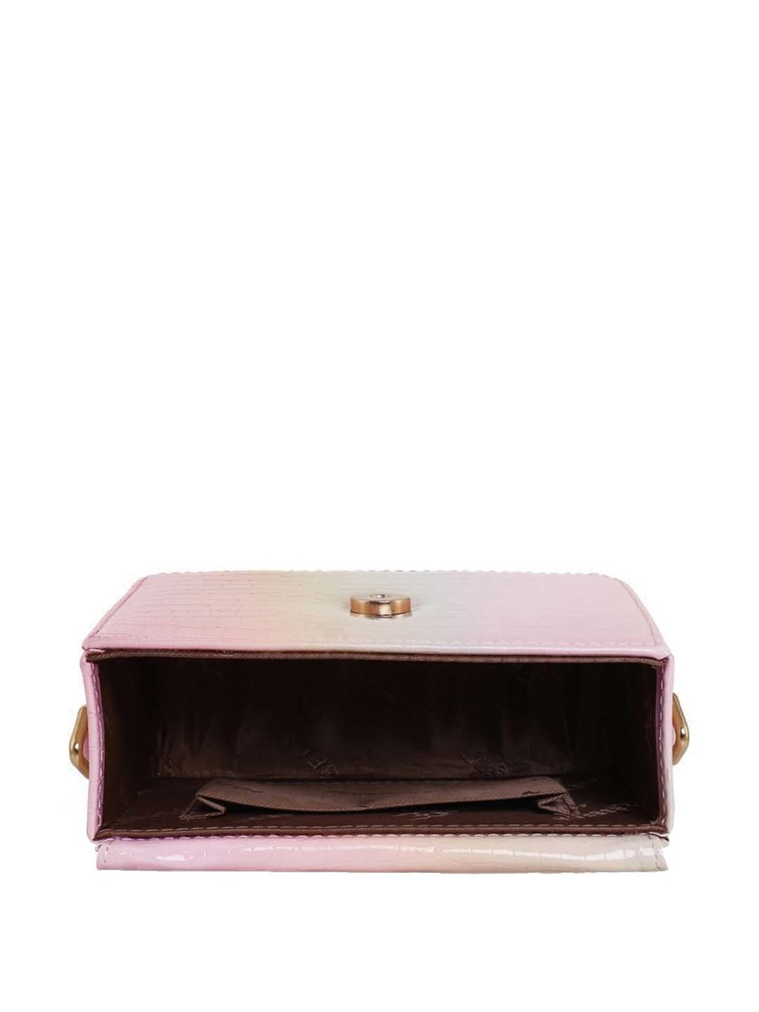 Esbeda Pink Textured Small Sling Handbag