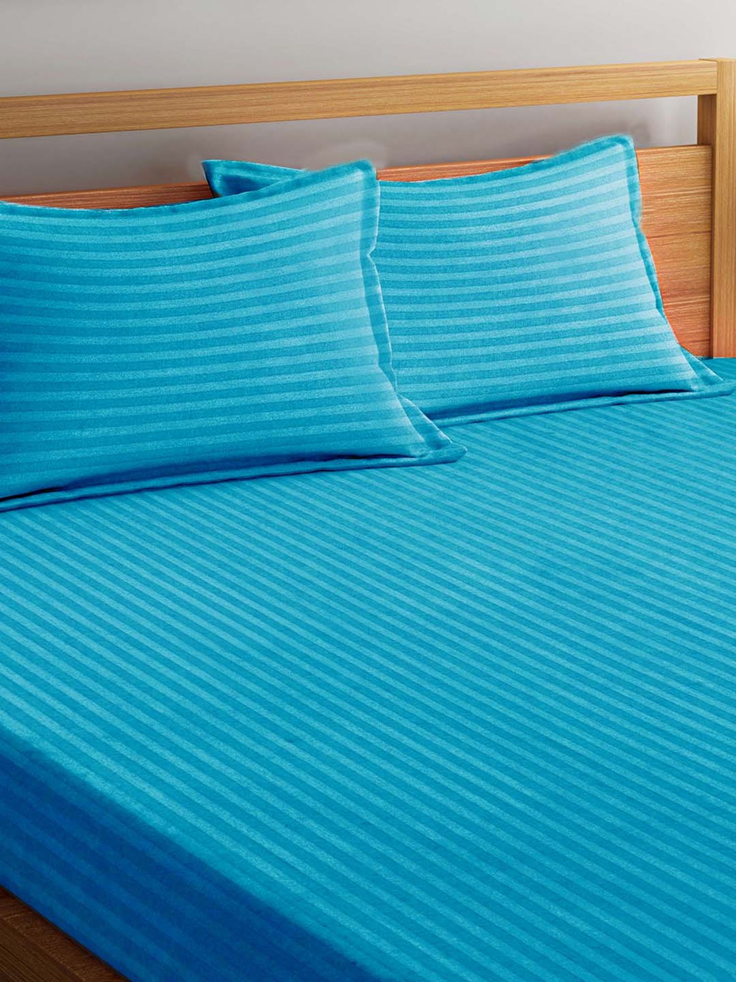 Mark Home Classic Stripes Blue Cotton 200 TC Bed Sheet Set