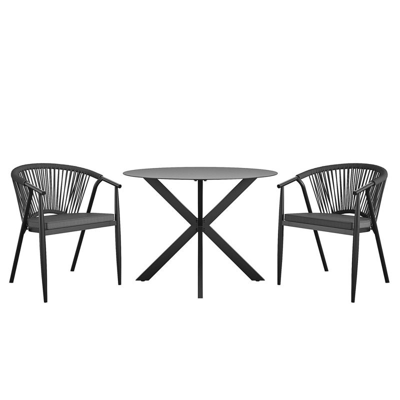 Circi 5pc Outdoor Dining Set - Black and Charcoal - CosmoLiving by Cosmoplitan