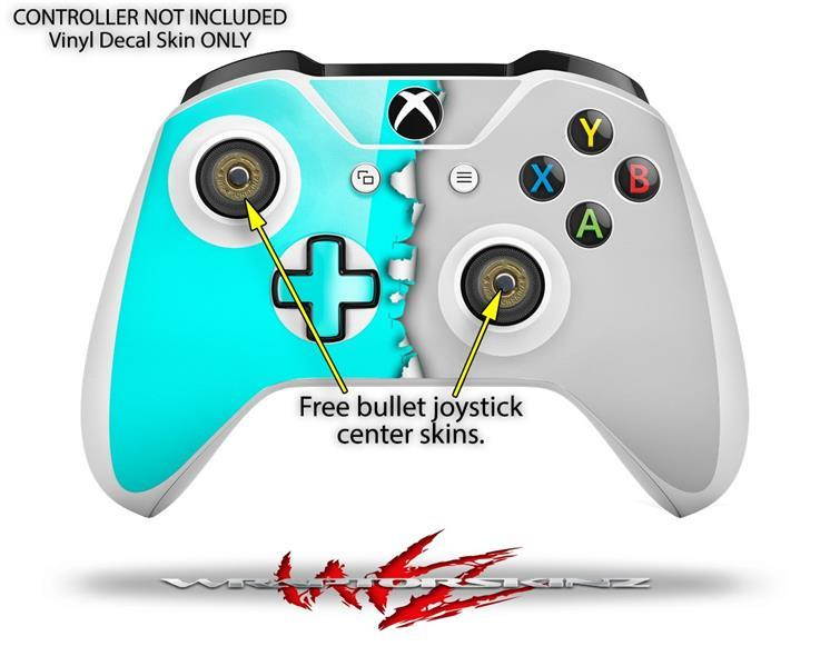 Ripped Colors Neon Teal Gray Skin Bundle Skin fits XBOX One S System