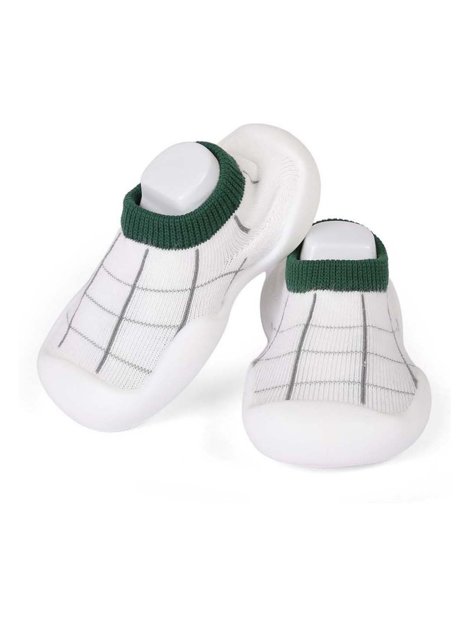 Baby Moo Kids White & Grey Chequered Pair Of Shoes