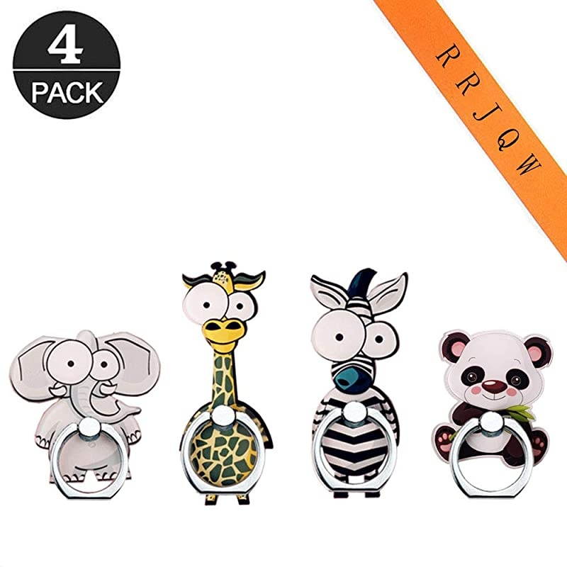 Phone Ring Holder StandAnimals Phone Ring Stand Holder 360 Rotation Finger Ring Grip Stand for CellphonesSmartphones and Tablets ZebraGiraffeElephantPanda