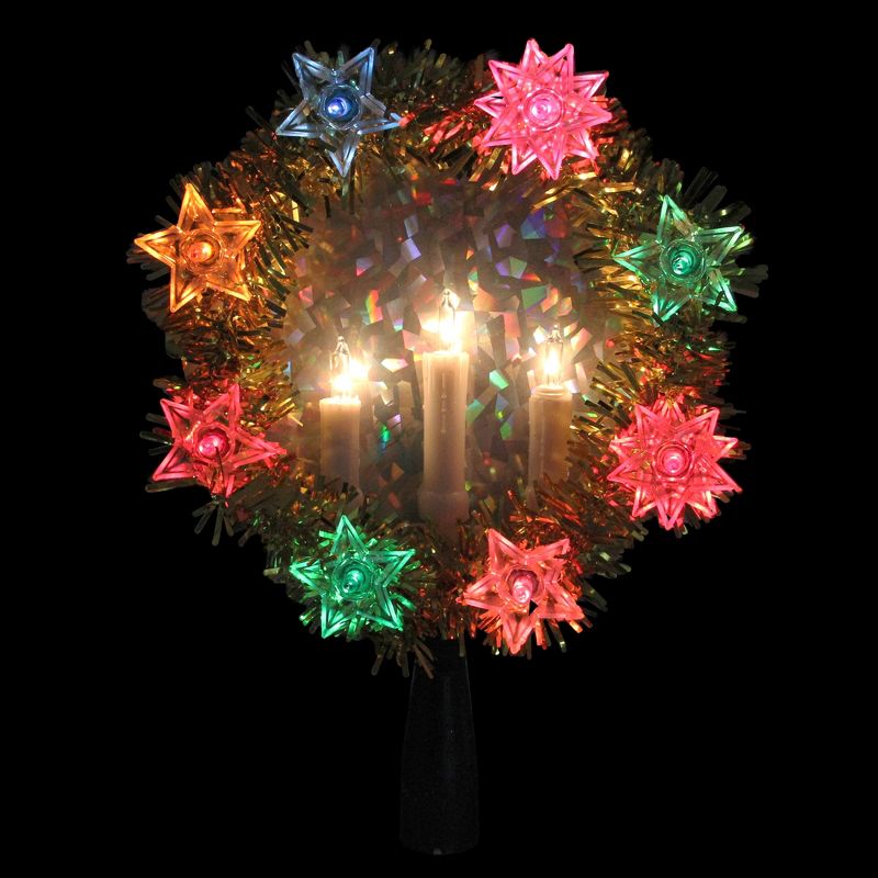 J. Hofert Co 9.5" Lighted Clear Constant Wide Angle 5 Point Star Christmas Tree Topper - Multicolor LED lights