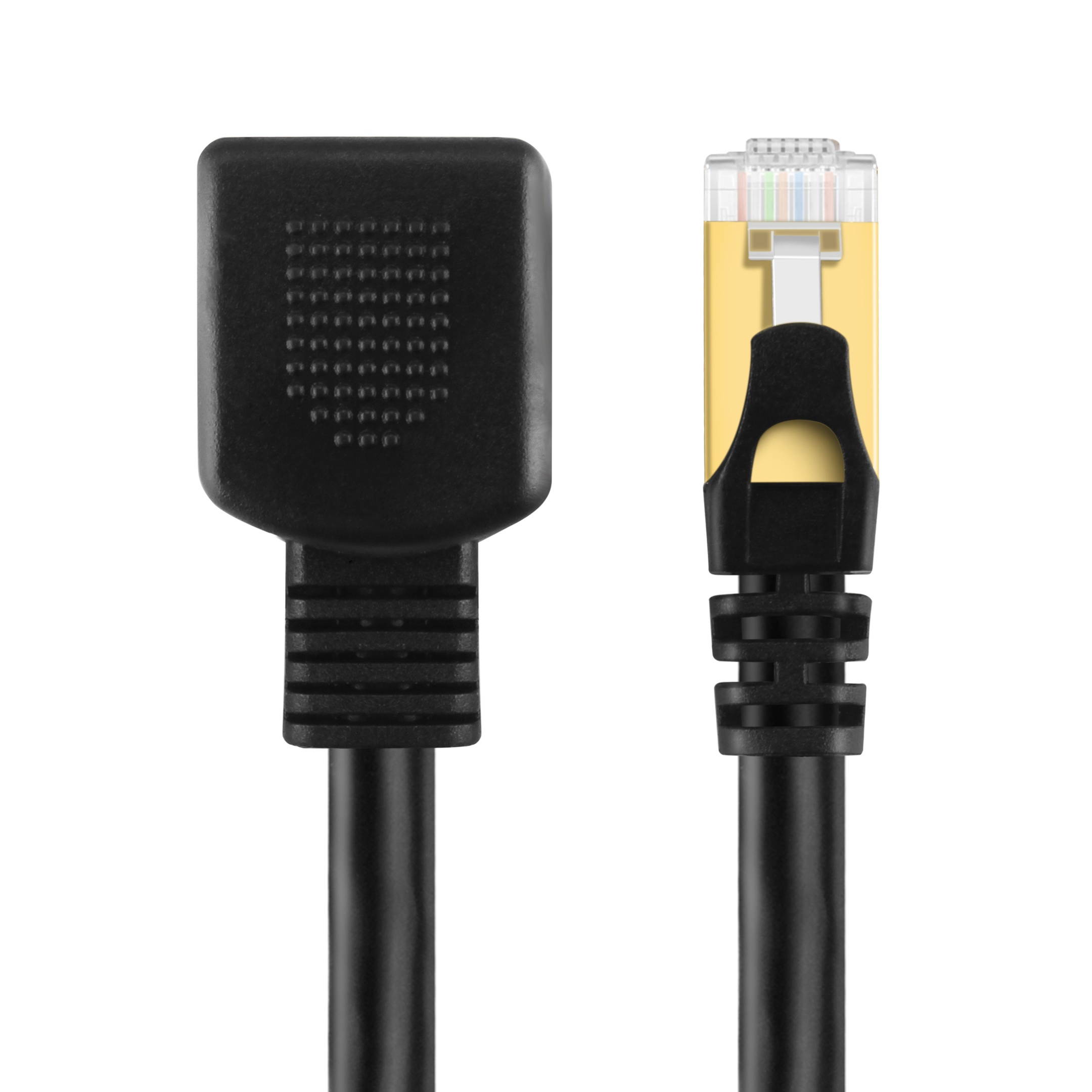 Ethernet Cable Extender Extension Cable Adapter (10FT) - Cat6 Cat5e Cat5 RJ45 Female to Male Network Wiring Coupler Joiner Connector Plug Patch Wire Cord - Black