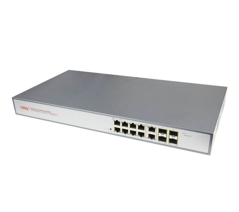 ONV-POE33148PFM 8*10/100/1000M PoE ports + 2*10/100/1000M RJ45 ports + 4*Gigabit SFP ports POE Switch