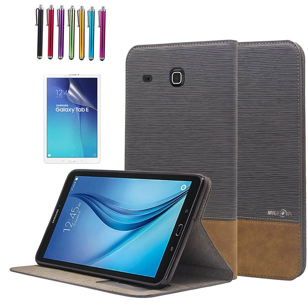 Mignova Samsung Galaxy Tab E 9.6 Case - Slim Lightweight Stand Cover for Samsung Galaxy Tab E 9.6 inch SM-T560 T561 + Free Screen Protector and Stylus pen