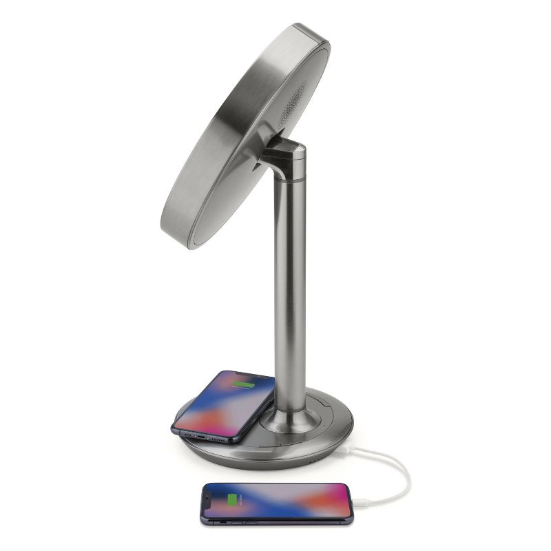 iHome 9" LUX POWER Lighted LED Vanity Makeup Mirror with  Bluetooth Audio