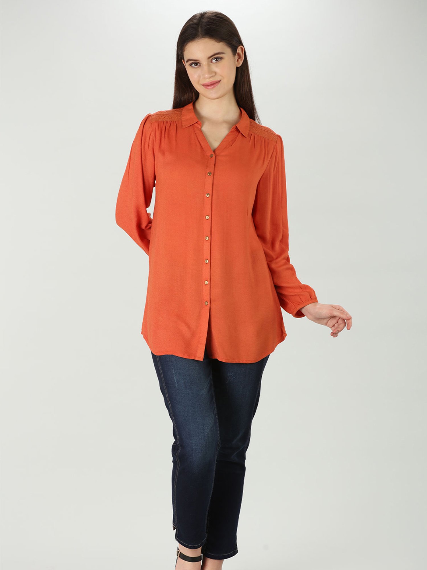 Mustard Rust Regular Fit Shirt