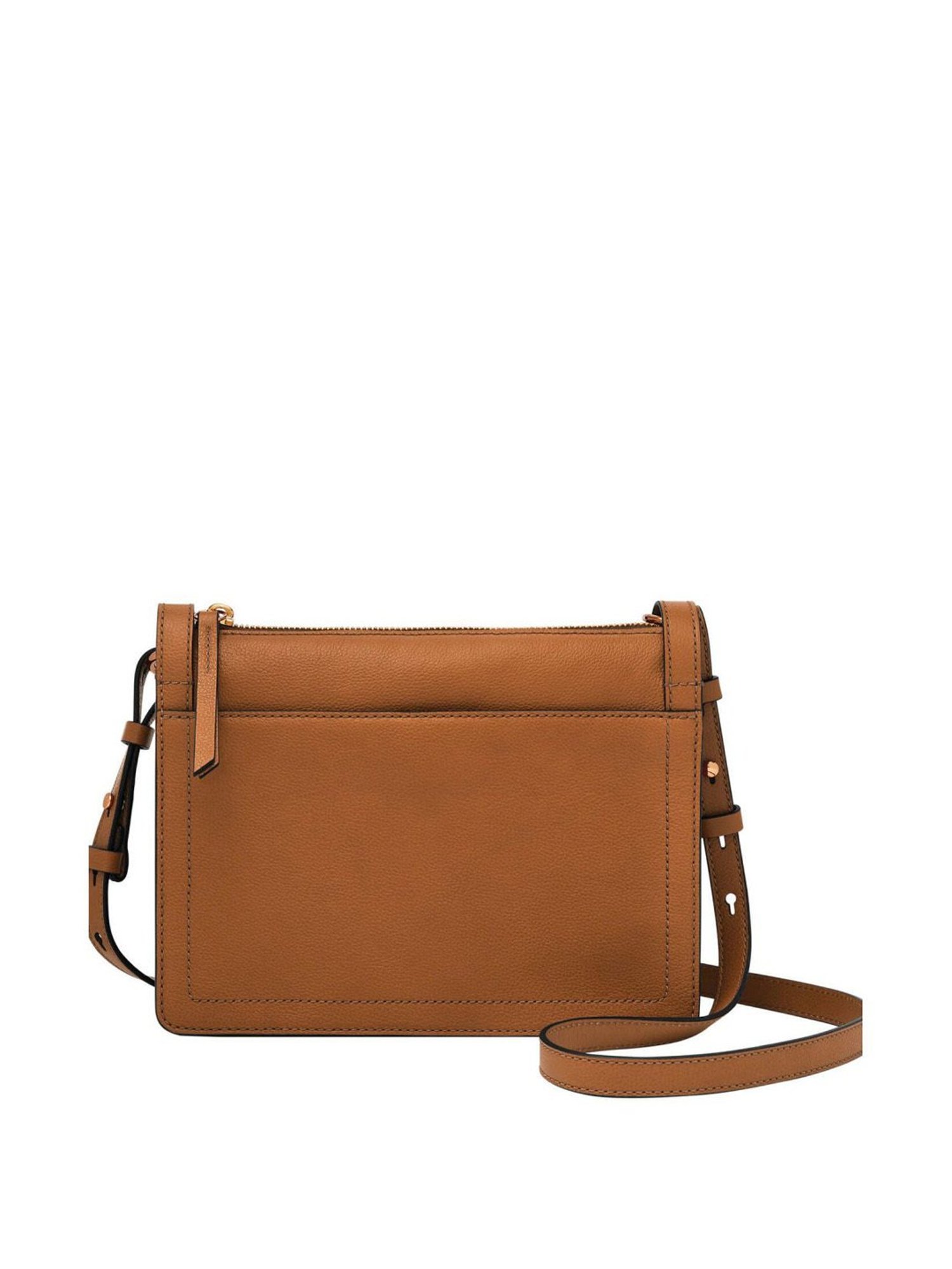 Fossil Taryn Brown Leather Solid Sling Handbag