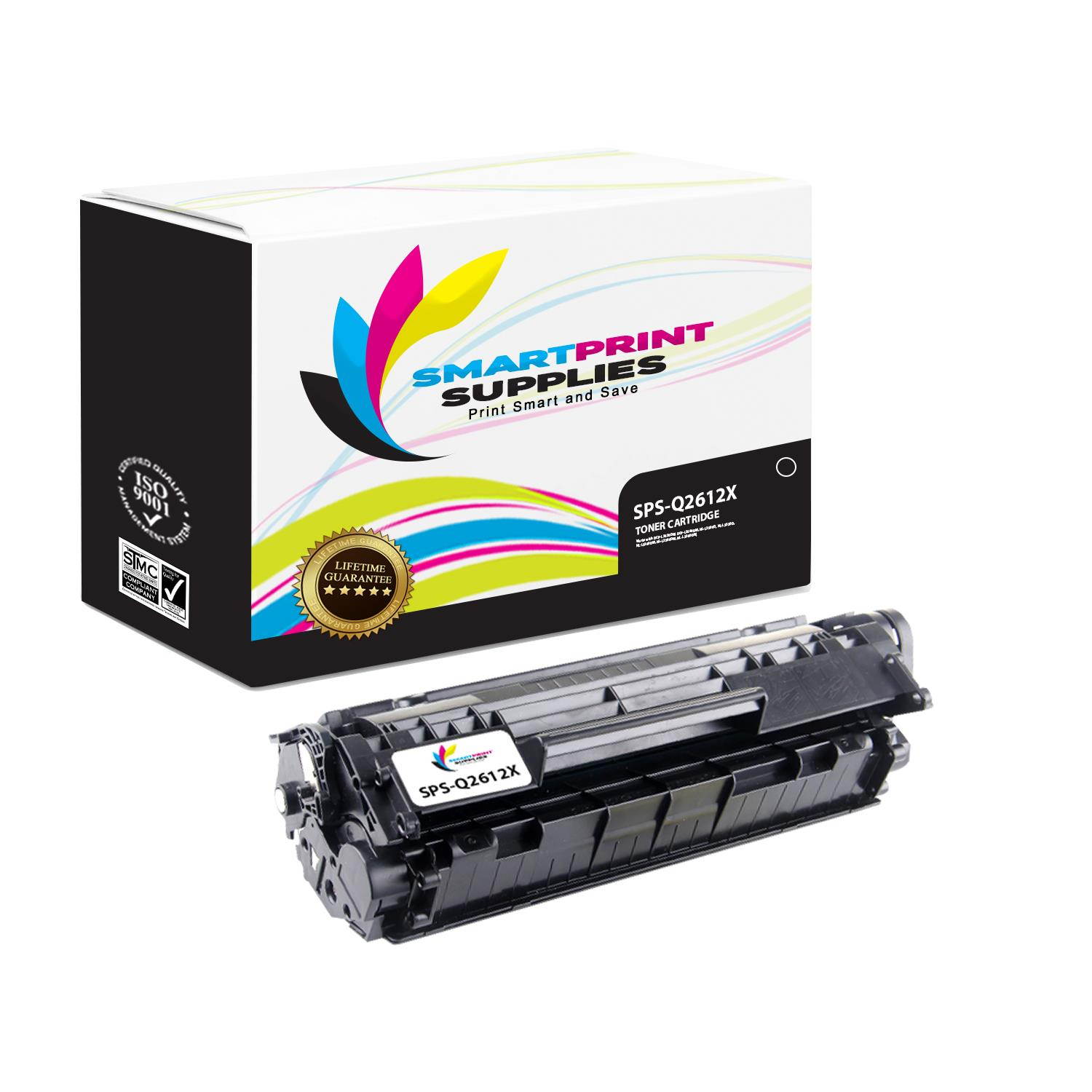 Smart Print Supplies Compatible 12X Q2612X Black High Yield Toner Cartridge Replacement for HP LaserJet 1010 1012 1015 3015 3050 Printers (4,000 Pages) - 8 Pack