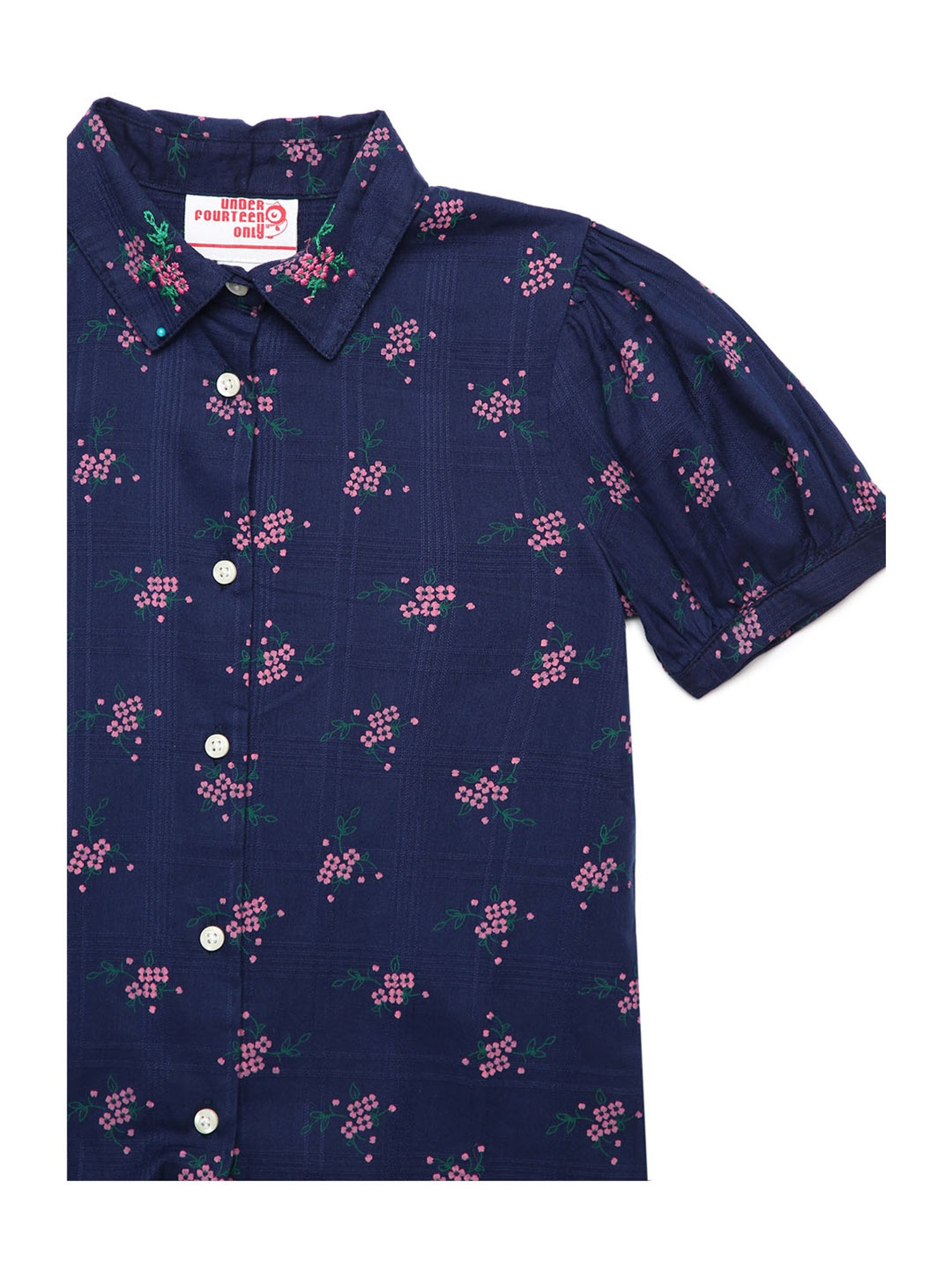 Under Fourteen Only Kids Navy Printed Top