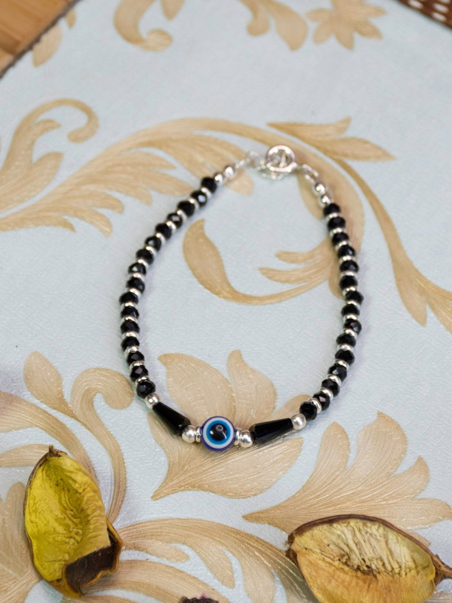 Arte Jewels 925 Sterling Silver Nazariya Evil Eye Bead Bracelet for Women & Girls