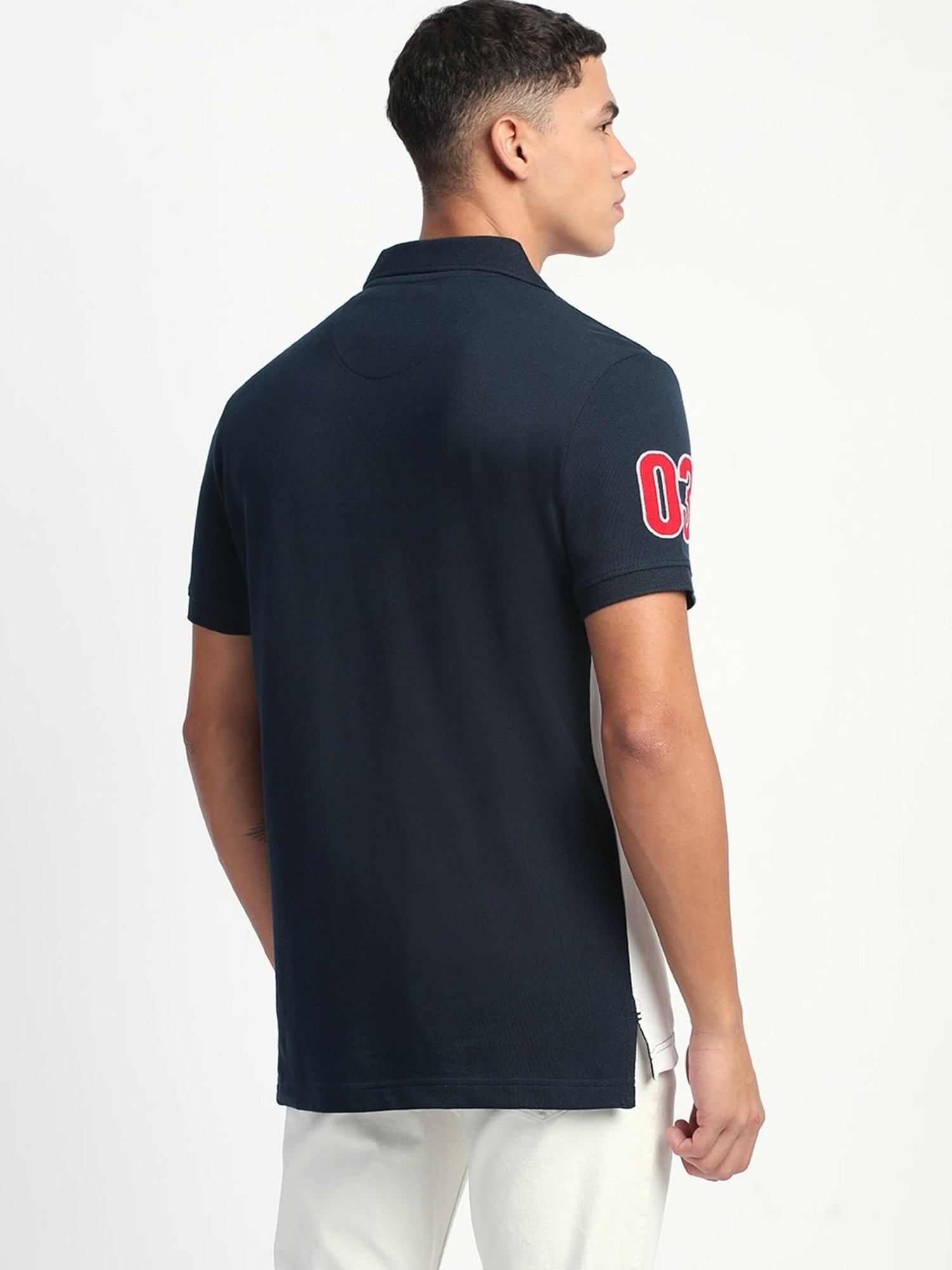 The Bear House Multicolored Cotton Slim Fit Printed Polo T-Shirt