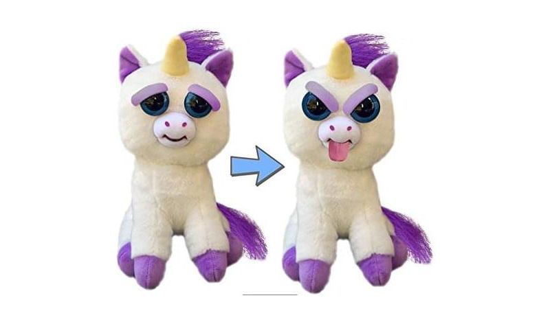 William Mark Corp Feisty Pets 8" Plush, Glenda Glitterpoop the Unicorn (Tongue Out)
